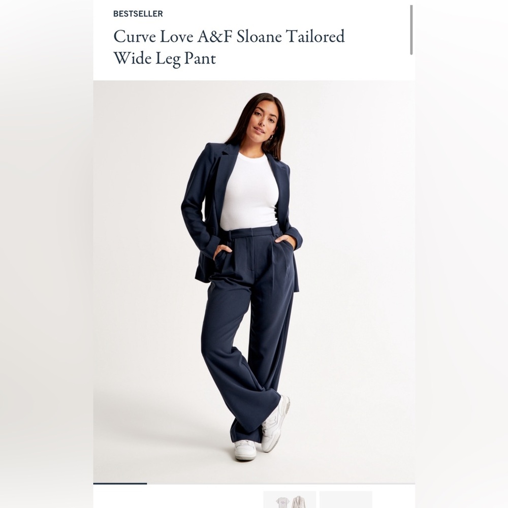 Curve Love A&F Sloane Tailored Wide Leg Pant
